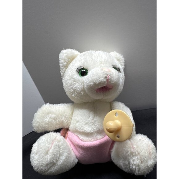 Baby Kiki Plush White Kitten With Pink Diaper & Yellow Pacifier - Russ Stuffed A - Picture 2 of 6